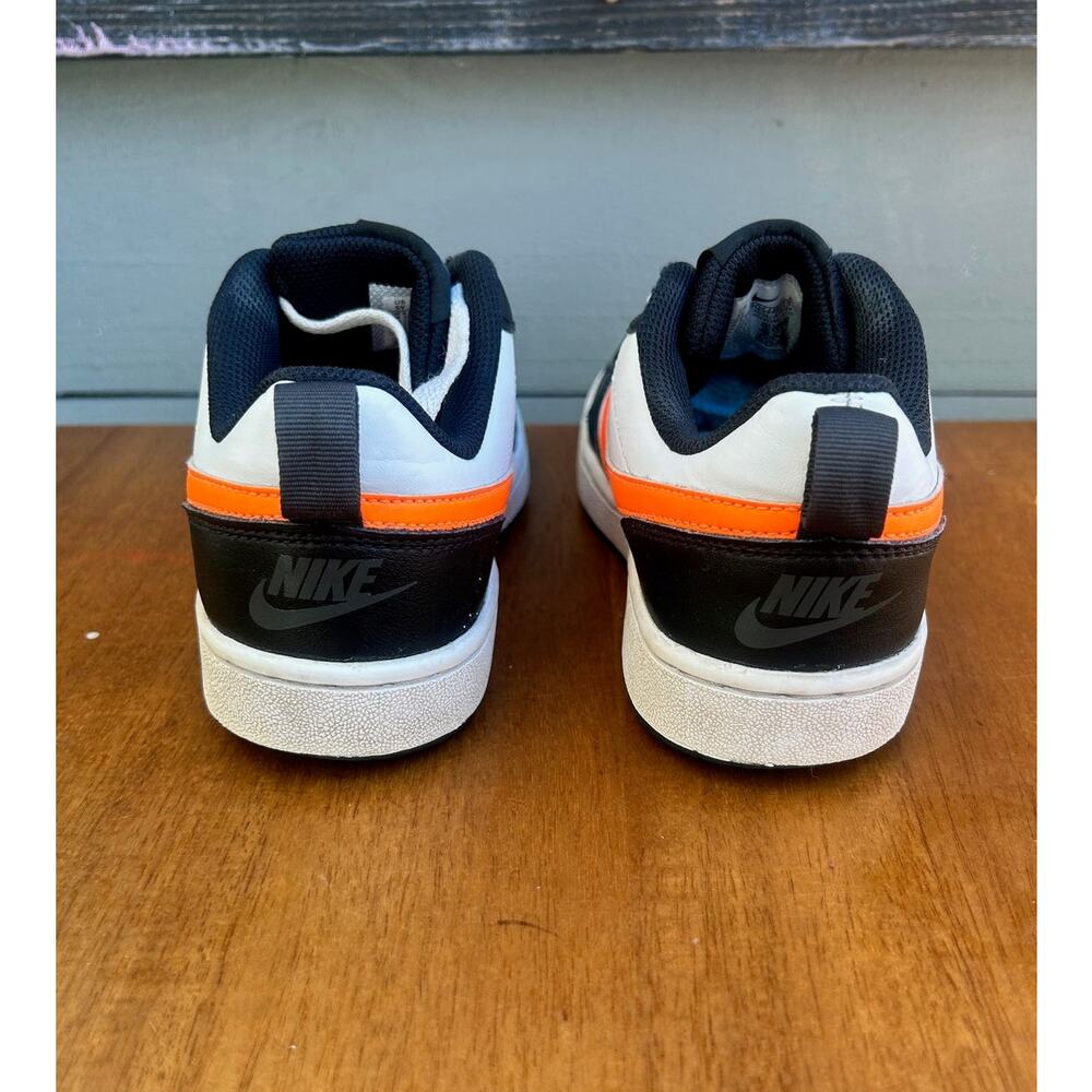 Nike Court Borough Low 2 White Black Orange Youth Size 5Y Sneakers - Picture 2 of 9